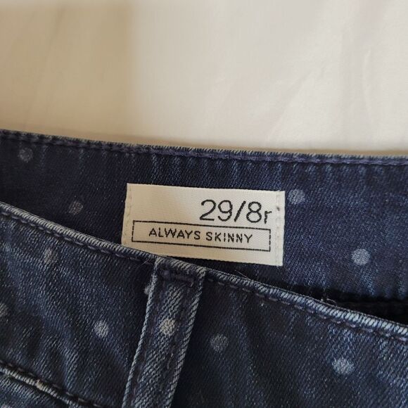 GAP dark wash polka dot retro always skinny stretch jeans 29/8 - Picture 4 of 9